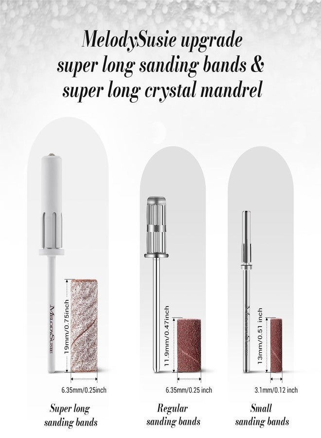 MelodySusie 50 Pcs Nail Drill Bits Super Long Sanding Bands with 6.65mm Crystal Mandrel Bit, 120 Medium Grit Nail File for Acrylic Nails Gel Manicures and Pedicure, Zebra - Image 5