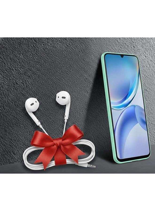 ZTE Mobile Blade A36 Dual SIM Aqua Green 4GB+8GB RAM 128GB 4G - Middle East Version & Riversong MelodyJ+ EA159 Wired Earphones with 3.5mm Audio Jack – Very Deep Bass, High Fidelity Stereo Sound, Built-in Microphone, Noise Reduction, Inline Remote Control – White Bundle - Image 1