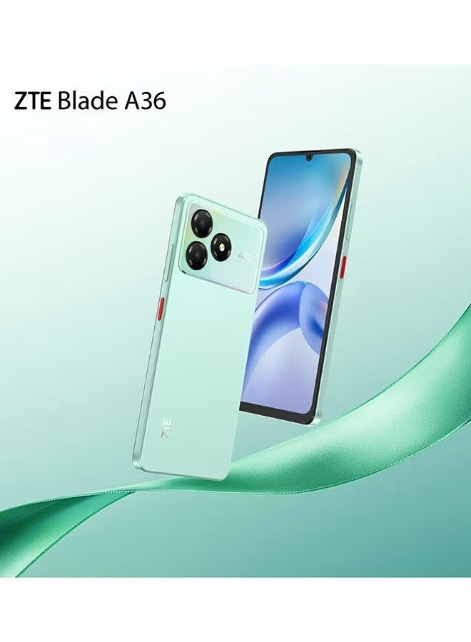 ZTE Mobile Blade A36 Dual SIM Aqua Green 4GB+8GB RAM 128GB 4G - Middle East Version & Riversong MelodyJ+ EA159 Wired Earphones with 3.5mm Audio Jack – Very Deep Bass, High Fidelity Stereo Sound, Built-in Microphone, Noise Reduction, Inline Remote Control – White Bundle - Image 3