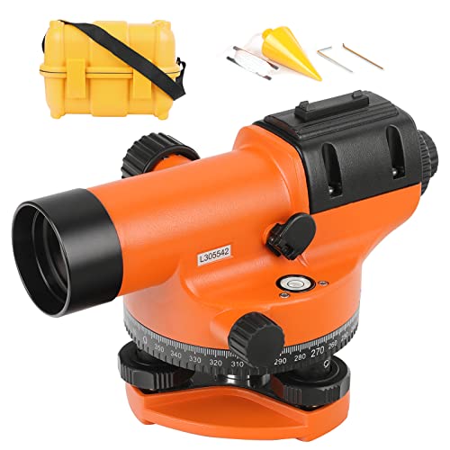 ajee Automatic Optical Level 32X with Self-Leveling Magnetic Dampened Compensator and Transport Lock, Height/Distance/Angle Measuring Tool 393Ft of 3/10" at 100Ft Leveling Accuracy IP54 Waterproof - Image 1