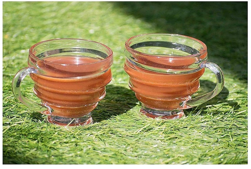 Mevanta Premium Glass Tea and Coffee Cup 210ML Set of 6 Transparent Glass Cups Set for Milk Cup, Hot/Cold Drinks Cups, Herbal Tea, Green Tea, Lemon Tea Cup Set for Ideal Gift Uses (6, BX-21) - Image 4