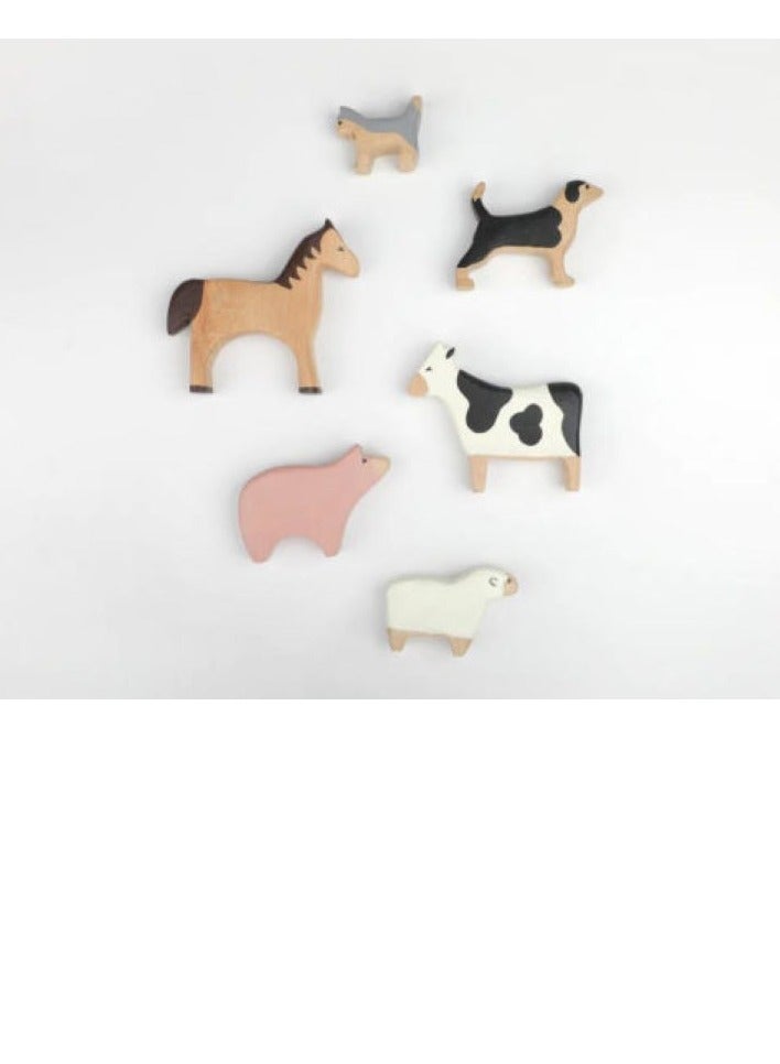 بيرتش آند باغز لعبة خشبية، حيوانات المزرعة للأطفال/الرضع، هدية تعليمية وآمنة من مونتيسوري - Image 3