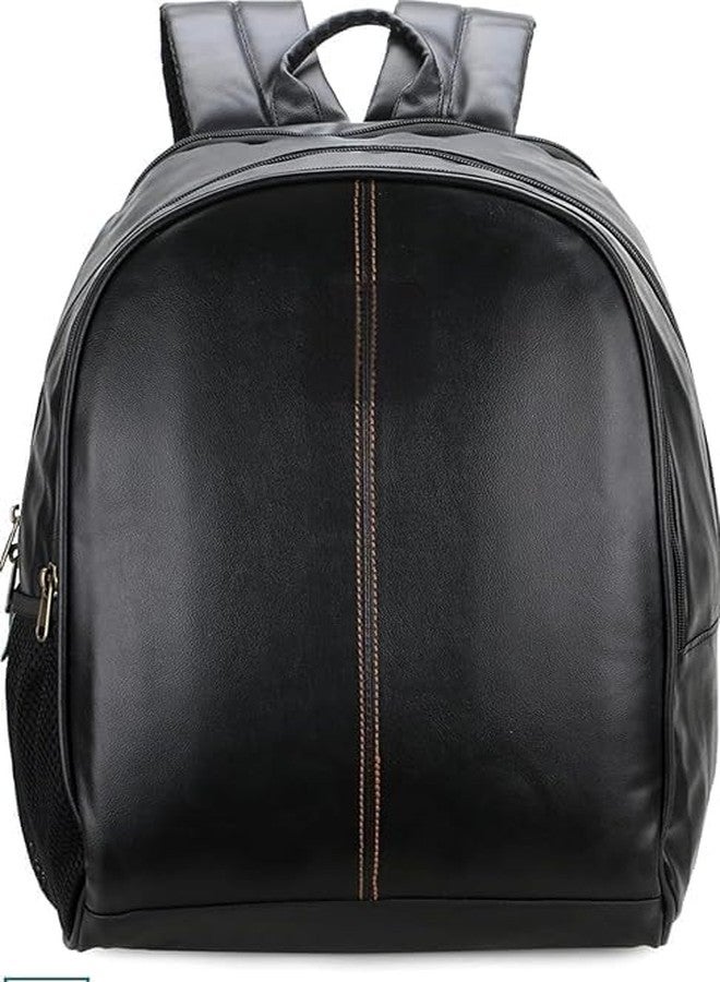 Treggo Premium Anti Theft Faux Leather Laptop Backpack for Men & Women, Brown & Black Laptop Bag with Multiple Compartments, Professional Office Business Travel College Backpack - Image 5