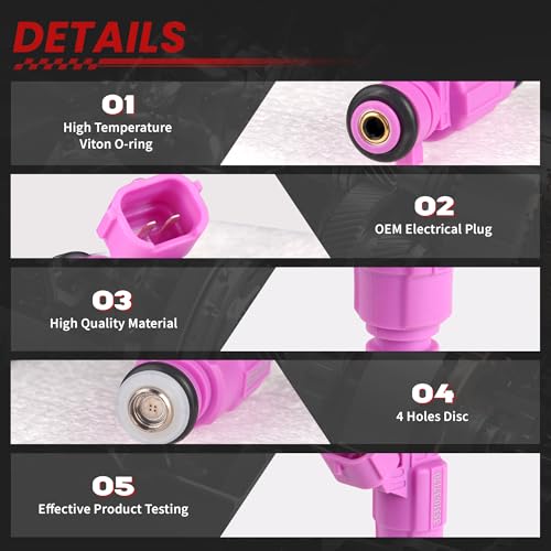 TSSLIIN Fuel Injectors Fit for-Hyundai Accent 2006-2011, for-Kia Rio Rio5 2009 2010 2011 1.6L L4, High Performance Injectors Replacement OE 3531037170 35310-37170 FJ989 (4PCS) - Image 3