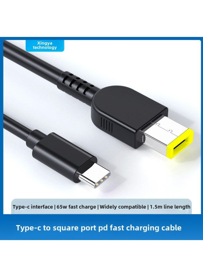 TyPEC Data Cable Is Suitable For Lenovo Notebook Computer Square Port With Needle Thinkpad X1 Power Supply Pd Fast Charging Line-Color:typec  100W15cm  - Image 2
