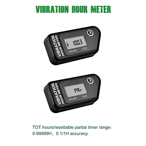 Yooreal Vibration Hour Meter,Maintenance Hours for Gas Diesel Engine Powered Generator Compressor Motorcycle Snowblower Trailer Motor Grader Pressure Washer - Image 3