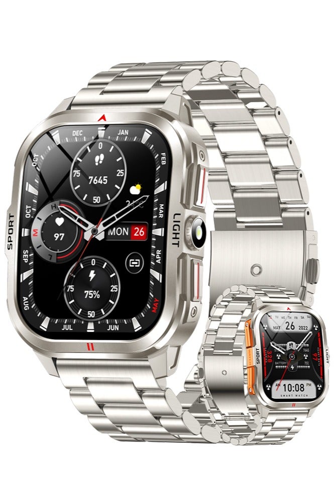 رولستيمي ساعات رجالية ذكية يمكن ارتداؤها ، ومكالمات بلوتوث ، وأنماط رياضية متعددة ، وتذكير الاهتزاز ، والشحن المغناطيسي ، ونظام أندرويد 4.0 أعلاه ونظام يوس 8.0 وما فوق هي عالمية ، ساعة ذكية - Image 1