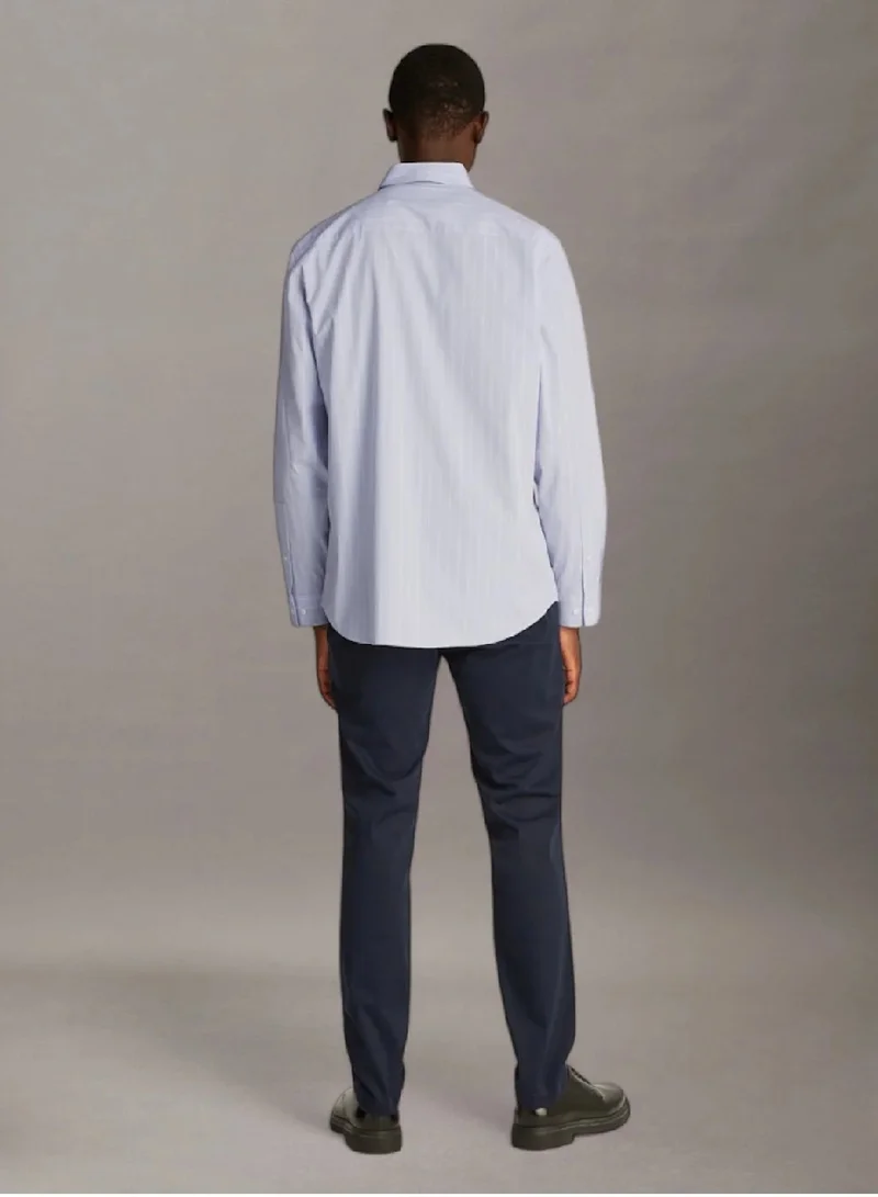 CALVIN KLEIN Poplin Stretch Striped Shirt