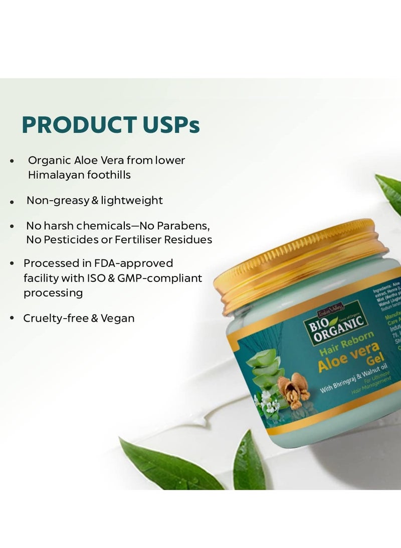 إندوس فالي جل الصبار العضوي الحيوي لإعادة تولد الشعر مع برينجراج وزيت الجوز لإدارة الشعر القصوى 175 مل - Image 2
