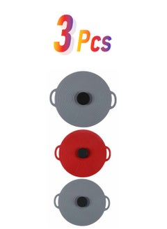 Y&D 3 Pcs Silicone Pot Covers Bowl Pans Round Food Universal Lid Replacement Kitchen Utensils for Skillet Pots Cookware  - Image 1