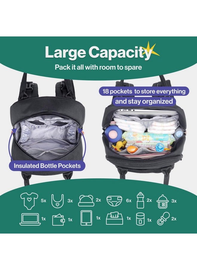 Diaper Bag Backpack - Tote - Multi Function Waterproof Diaper Bag, Travel Essentials Baby Bag With Changing Pad, Stroller Straps & Pacifier Case - Unisex, Black - pzsku/Z692FD9D05078C0525AE4Z/45/_/1735214627/f77f2abb-b40a-4338-b066-13136c0b611f