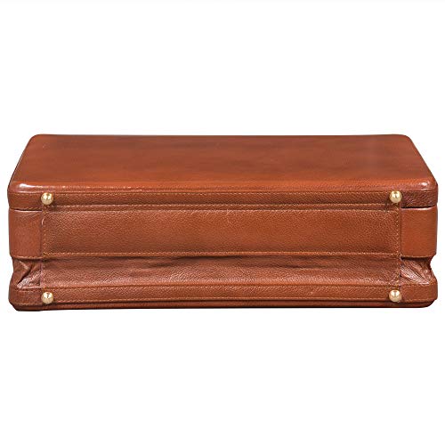 BRAND LEATHER Men's Briefcase (Tan Brown) - Image 4