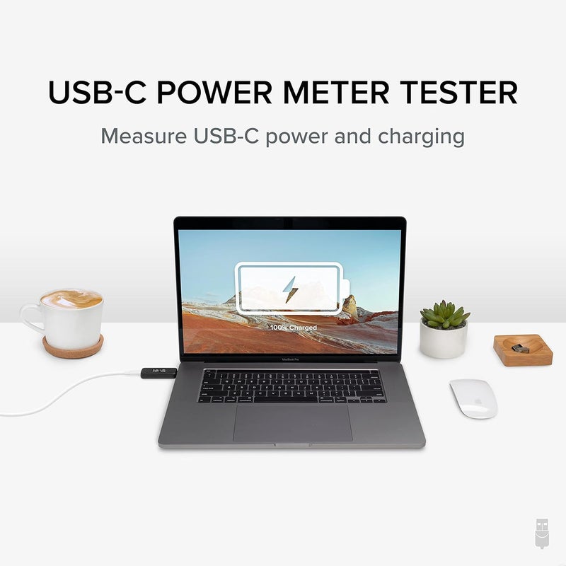 Plugable USB C Power Meter Tester for Monitoring USB-C Connections - Digital Multimeter for USB Type C Cables, Laptops, Phones, Chargers - Driverless - Image 2