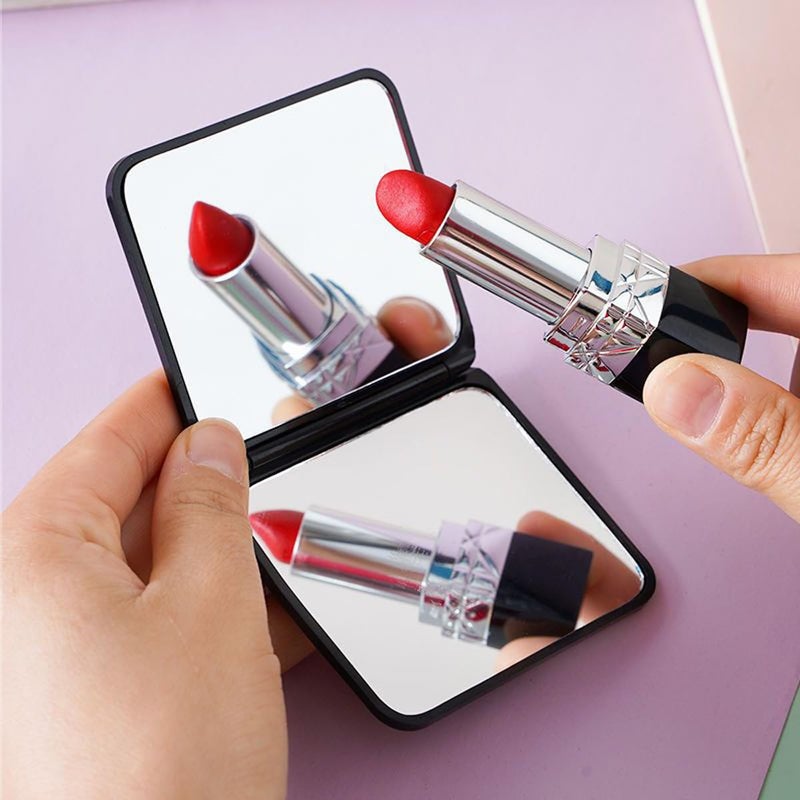 Leeonz Leeonz Premium Travel Makeup Vanity Mirror for Handbag Purse Pocket Magnifying Beauty Compact Mirror for Girls and Women Portable Handheld 2Sided Folding Cosmetic Mirror Heart Pattern - Image 2