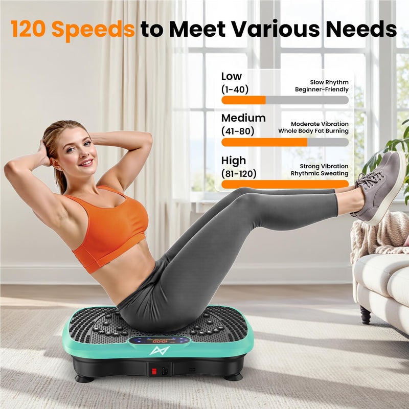 AXV Vibration Plate Fitness Platform Exercise Machine Vibrating Shaking Full Body Shaker Workout Vibrate Stand Shake Board Sport Gym for Weight Loss Fat Burner for Women Men - Image 5