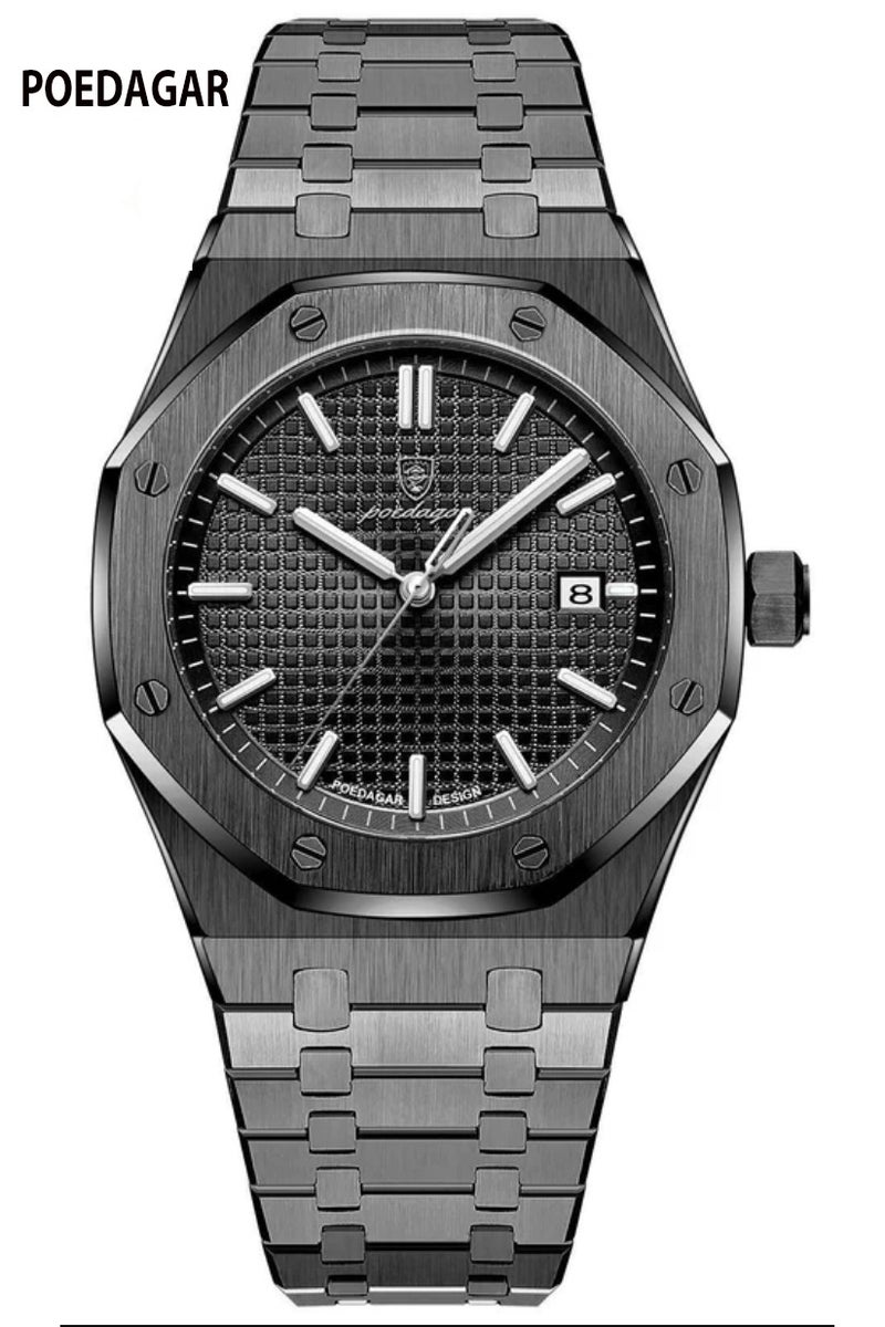 پوداجار ساعة  مضيئة مقاومة للماء للرجال كوارتز، ساعات يد رجالية - Image 1