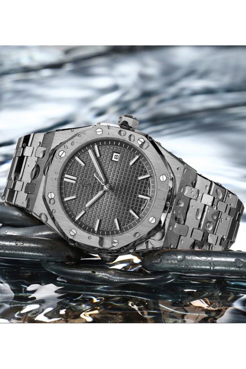 پوداجار ساعة  مضيئة مقاومة للماء للرجال كوارتز، ساعات يد رجالية - Image 3