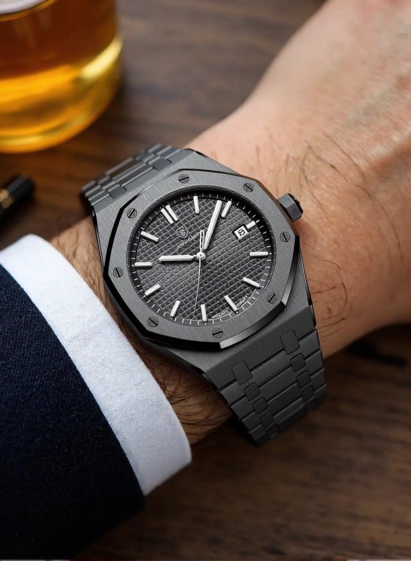 پوداجار ساعة  مضيئة مقاومة للماء للرجال كوارتز، ساعات يد رجالية - Image 3