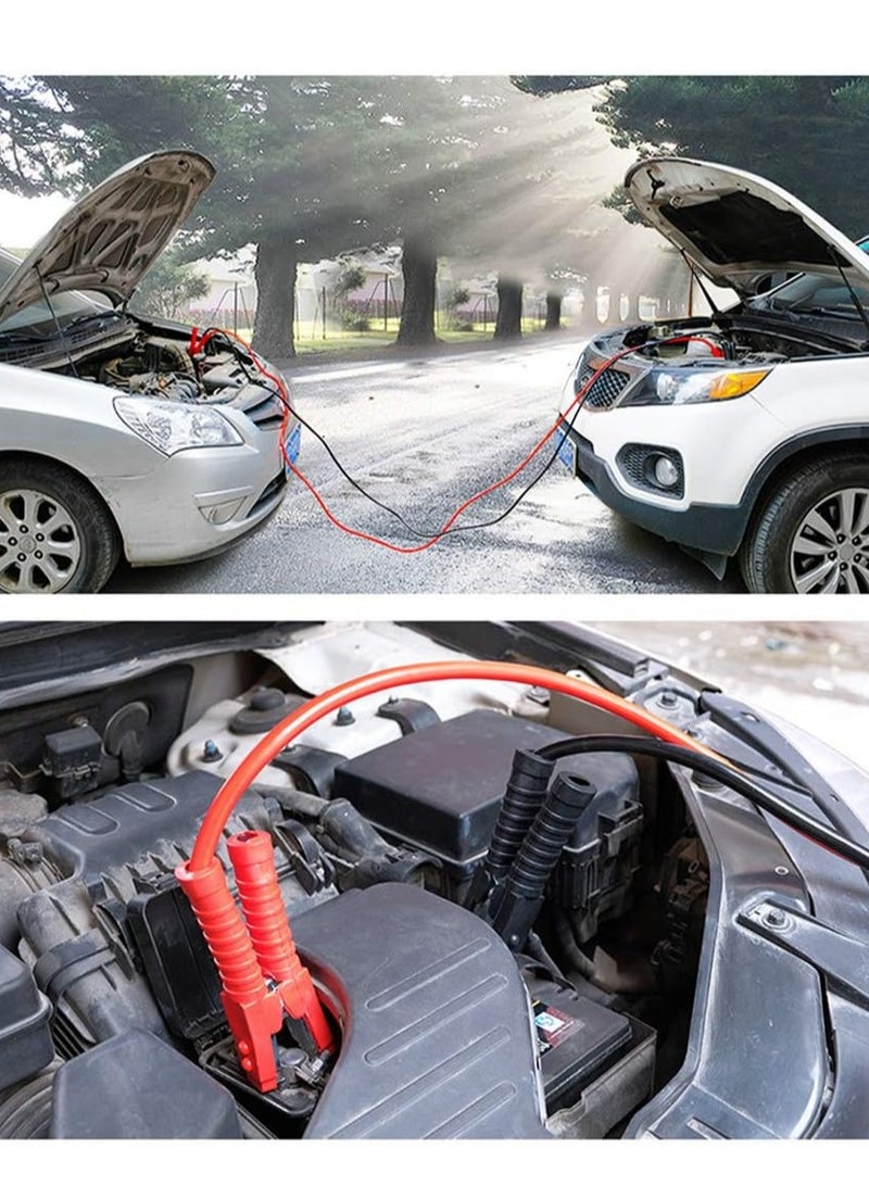رويال - كابل معزز للسيارة شديد التحمل 2000 أمبير 3 أمتار 1.7 كجم، كابلات توصيل سلك طاقة معززة للبطارية، كابلات معززة للسيارات لبدء تشغيل البطاريات الميتة أو الضعيفة مع حقيبة حمل (أحمر وأسود) - Image 4