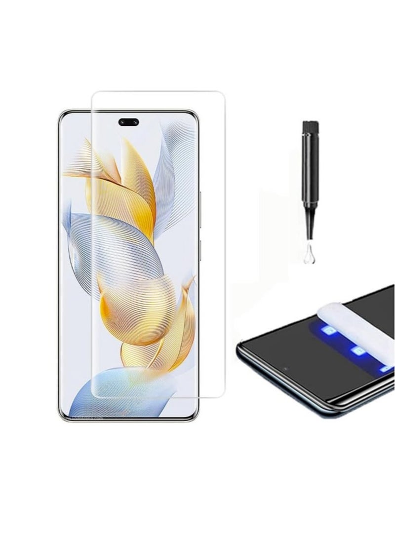 DUSALA For Honor 90 Pro Screen Protector UV Tempered Glass Full Cover the Screen 9H Hardness Anti-Scratch Anti-Shatter, Anti-Fingerprint Screen Protector for Honor 90 Pro 5G 2023 (UV Clear 2 Pack) - Image 2