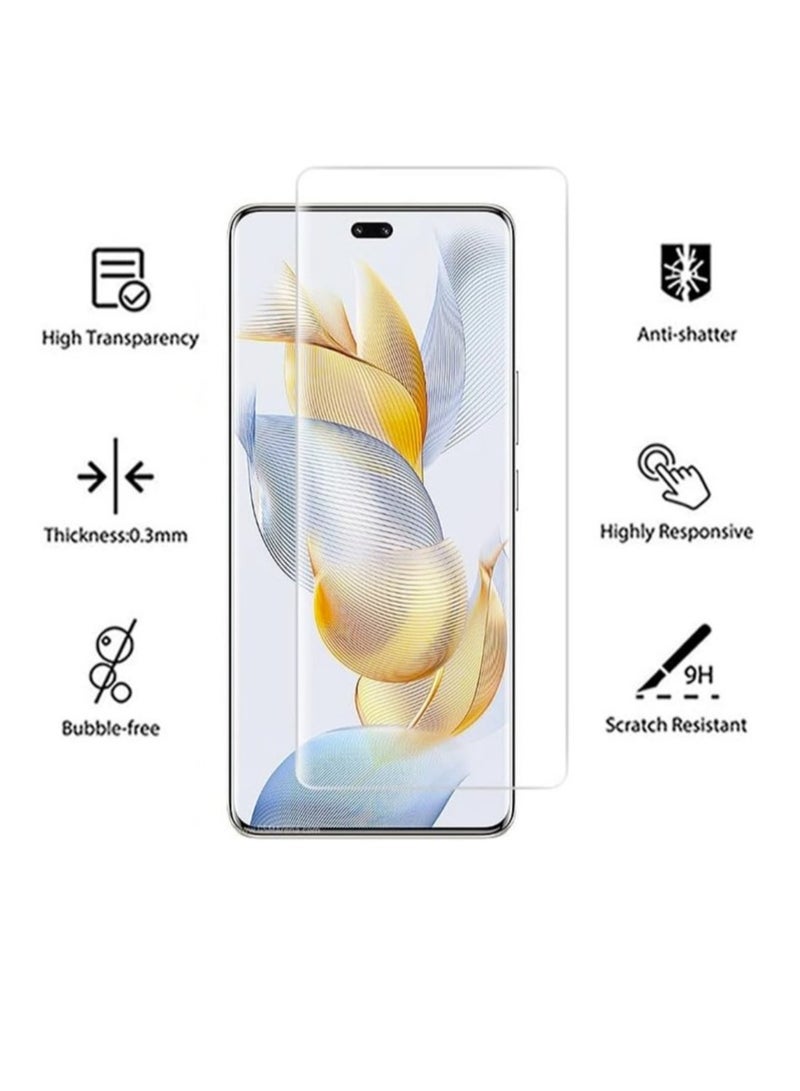 DUSALA For Honor 90 Pro Screen Protector UV Tempered Glass Full Cover the Screen 9H Hardness Anti-Scratch Anti-Shatter, Anti-Fingerprint Screen Protector for Honor 90 Pro 5G 2023 (UV Clear 2 Pack) - Image 4
