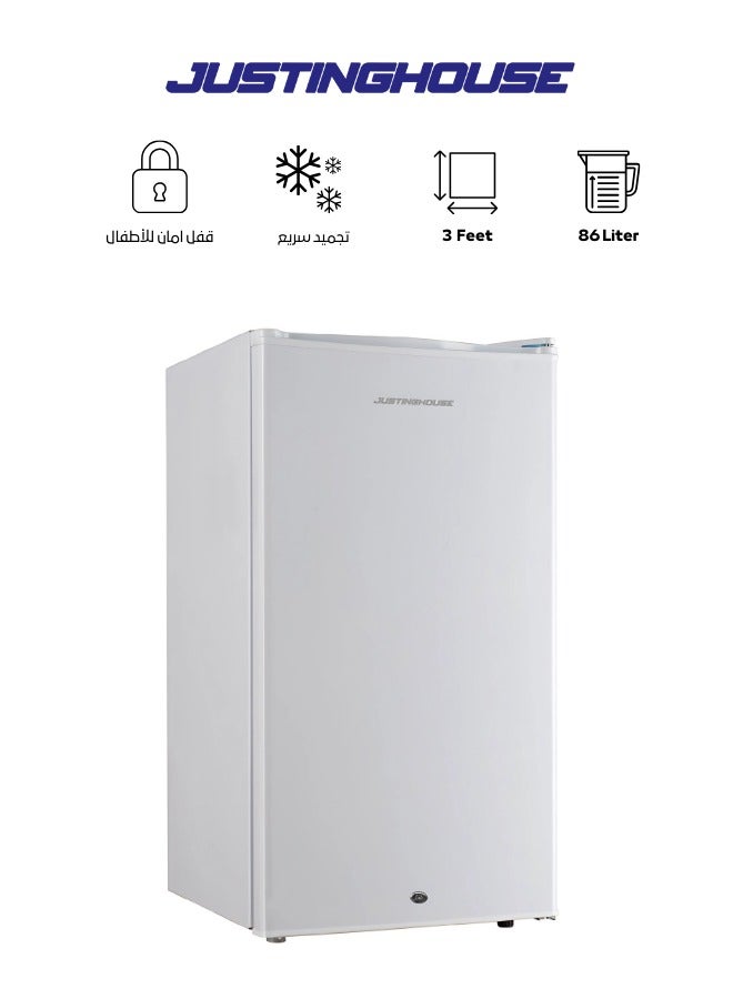 JUSTINGHOUSE Single-door Refrigerator, Capacity 85 Liters with a Regulator to control the Refrigerator Temperature - White - JSRF-99D - Image 1