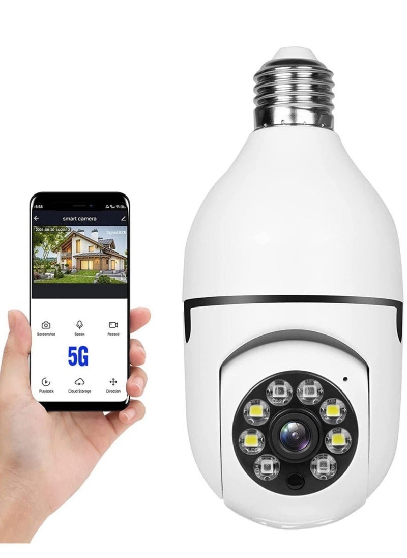 ELTRAZONE - 360 Degree Security Cameras Wireless Outdoor, 2.4GHz & 5G WiFi Light Bulb Camera, 1080p Wireless Cameras for Home Security, Indoor Security Camera System, Motion Detection, Two-Way Audio - Image 1