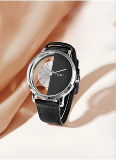 TOMI A unisex wrist watch with black leather strap for men and women from TOMI, the watch face size is 40 mm and the thickness is 9 mm  - Image 1