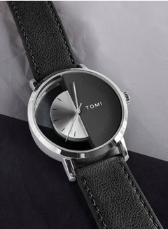 TOMI A unisex wrist watch with black leather strap for men and women from TOMI, the watch face size is 40 mm and the thickness is 9 mm  - Image 3