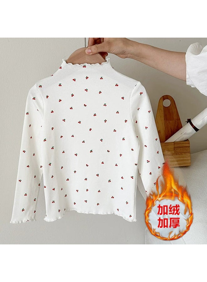 Girls' Long-sleeve T-shirt Spring And Autumn New Stylish Polka Dot Base Shirt Baby Ruffle Top Children's Clothing