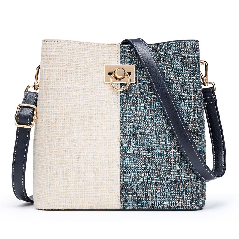 KALIDI FANCY FOREST KALIDI Crossbody Bag for Women Shoulder Tote Handbag PU Leather Bucket Bag Cross body Purse with Adjustable Strap, Multi Pockets - Image 1