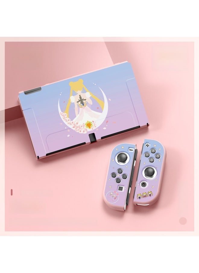 Nintendo Switch Oled TPU Matte Protective Case Embossed Color Printing Split Soft Case-Product Color:Animal Mori Friends Beach
