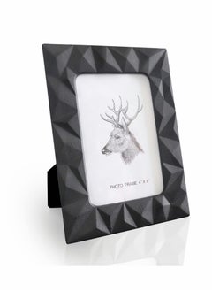 4x6 Black Photo Frames, Ceramic Photo Frames Wall Gallery for Home Decor, HD Glass Photo Frames for Home Living Room and Office Decor, Wide Die