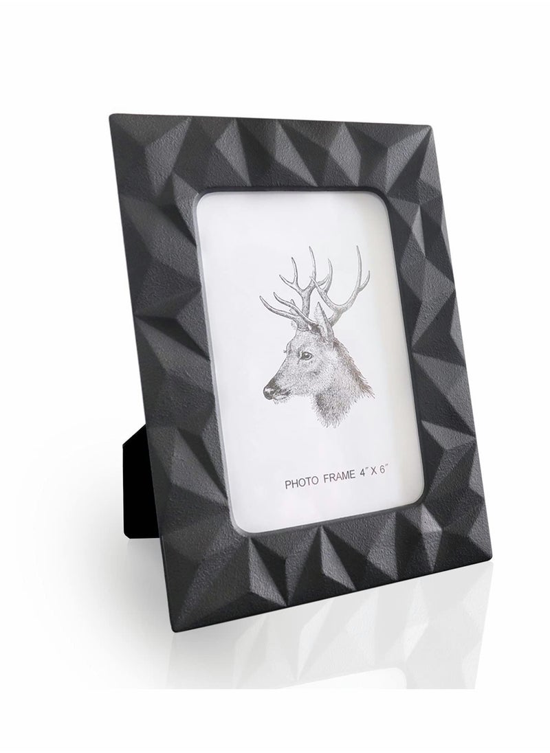 Generic - 4x6 Black Photo Frames, Ceramic Photo Frames Wall Gallery for Home Decor, HD Glass Photo Frames for Home Living Room and Office Decor, Wide Die - Image 1
