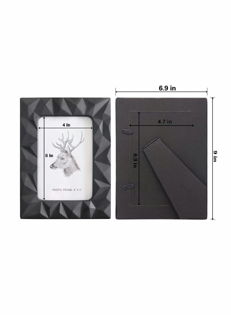 Generic - 4x6 Black Photo Frames, Ceramic Photo Frames Wall Gallery for Home Decor, HD Glass Photo Frames for Home Living Room and Office Decor, Wide Die - Image 1