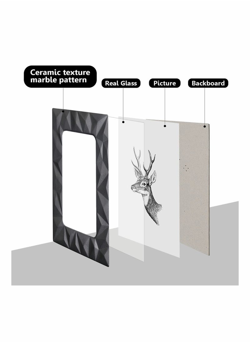 Generic - 4x6 Black Photo Frames, Ceramic Photo Frames Wall Gallery for Home Decor, HD Glass Photo Frames for Home Living Room and Office Decor, Wide Die - Image 1