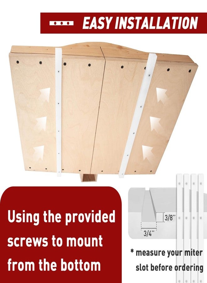 FixlyFido Crosscut Sled for Table Saw - Premium UHMW Plastic - 3/4" X 3/8" X 17" - Predrilled Holes and Screws - Ideal for U Tracks, Woodworking, Miter Slots, Router Table, Bandsaws - 4 Bars Included - Image 5