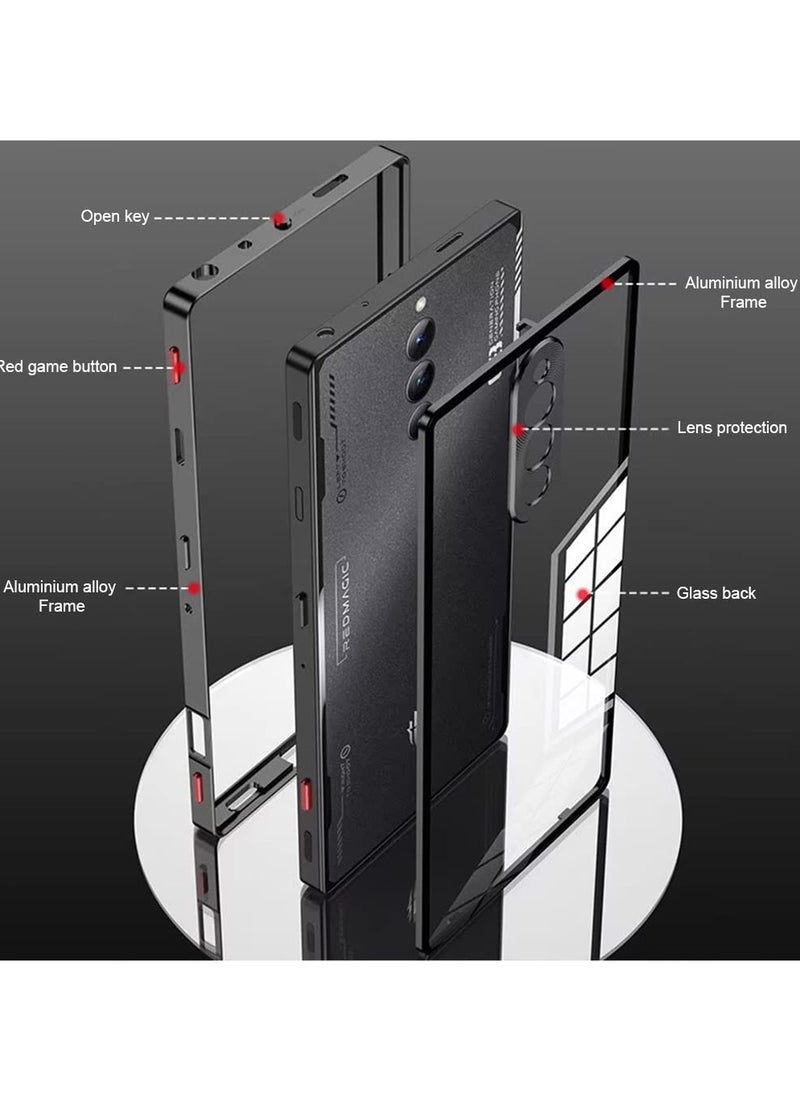 SYOSI - Red Magic 8 Pro/8S Pro Case, Metal Frame and Clear Tempered Glass Back, Shockproof Camera Protection, Cover for Redmagic 8 Pro/8S Pro - Image 1
