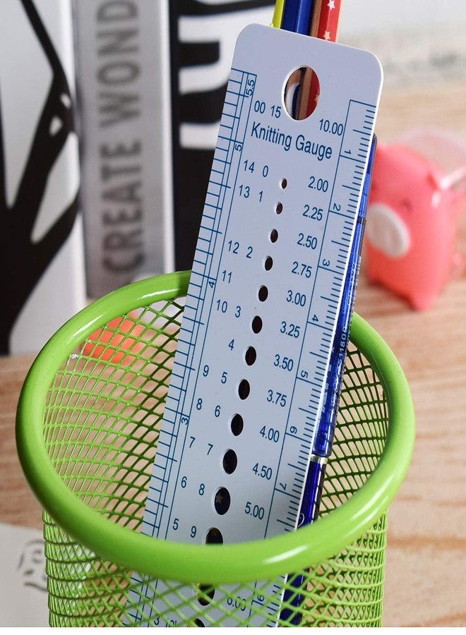 PZRT INCH CM Ruler UK US Canada Sizes Plastic Knitting Needle Gauge Circle Geometric Template Ruler Student Measure Tool - Image 3