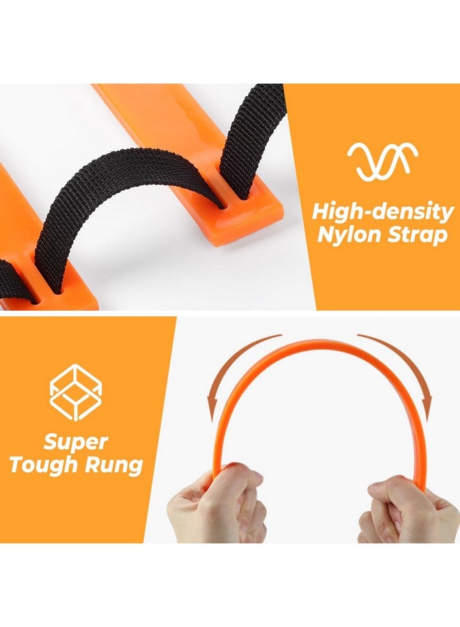GHB GHB Pro Agility Ladder Soccer Kick Trainer Set 20ft 12 Rung10 Cones and 4 Stakes Speed Agility Football Training Equipment with Carrying Bag (Orange)  - Image 4