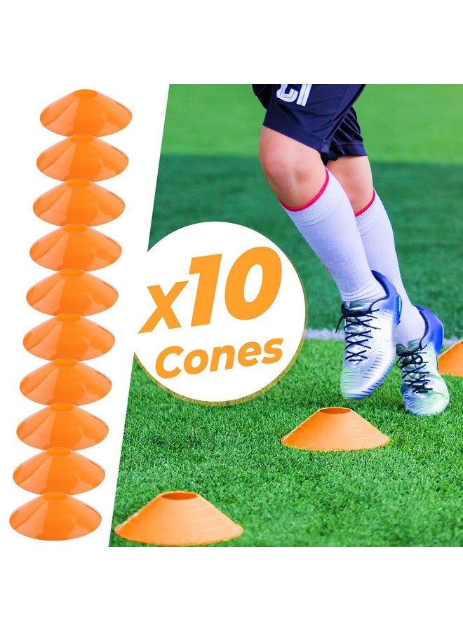 GHB GHB Pro Agility Ladder Soccer Kick Trainer Set 20ft 12 Rung10 Cones and 4 Stakes Speed Agility Football Training Equipment with Carrying Bag (Orange)  - Image 5