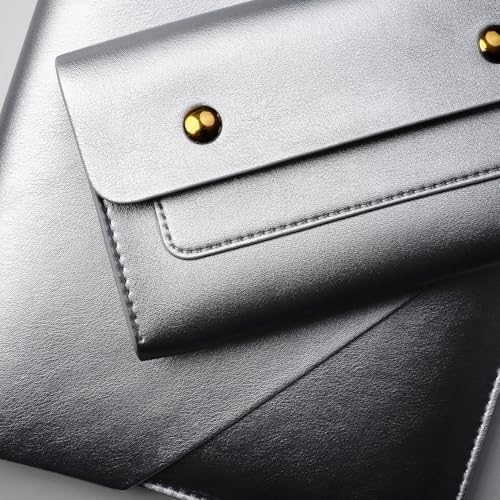 Benfan Laptop Sleeve Compatible with 2024 13inch MacBook Air M3 A3113, 13 MacBook Pro M2, Surface Pro 3 4 5 6 7, Dell XPS 13 with Small Pouch, Mouse Pad and Cord Holder Color Silver - Image 5