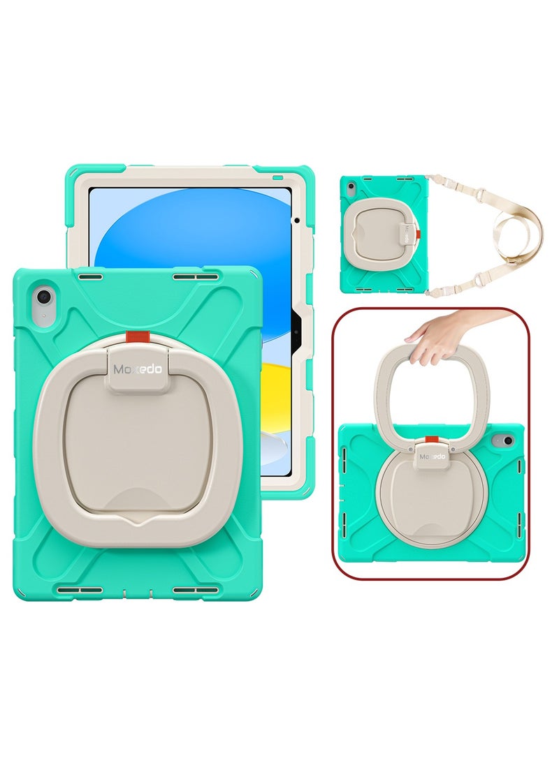 Moxedo - Moxedo Shockproof Rugged Protective Colorful Case with 360 Rotating Kickstand, Shoulder Strap, Pen Holder for Kids Compatible for iPad 10th Generation 10.9 2022 (Mint Green) - Image 1