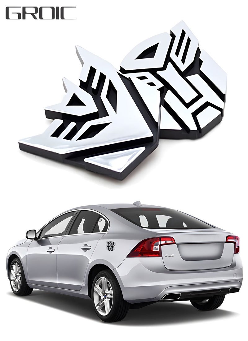GROIC - 1Pair 3D Metal Transformers Emblem Car Sticker Car Badge Decal,3D Dimensional Car Logo Sticker,Transformers Zinc Alloy Emblems for Automotive,Car Decoration - Image 1