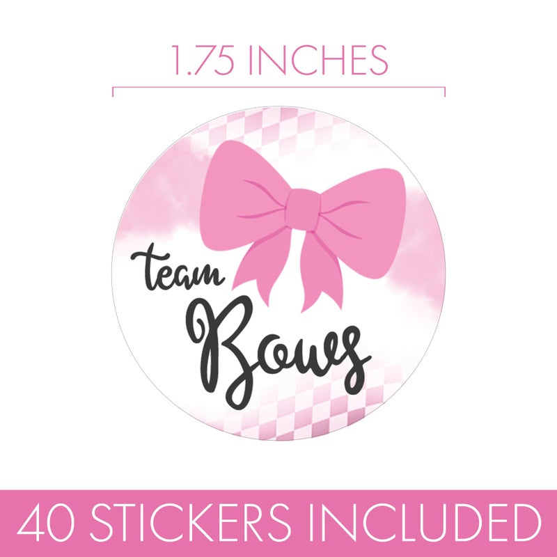 DISTINCTIVS Burnouts or Bows Baby Gender Reveal Party, Team Boy or Team Girl Stickers - 40 Labels - Image 3