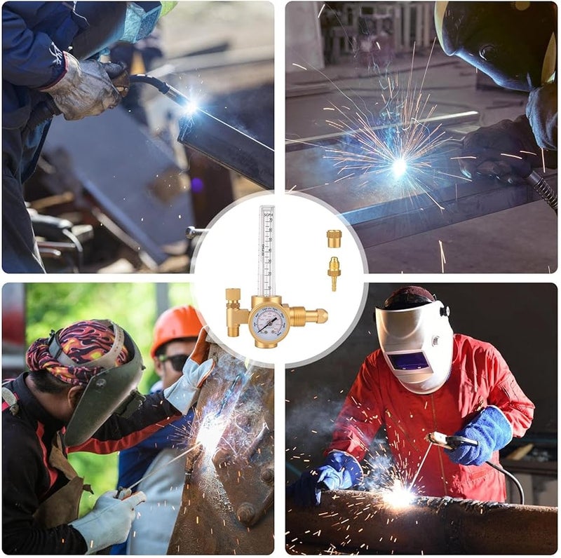 Brass CGA 580 TIG Welding Helium Regulator Industrial Grade Pressure Control - Image 3