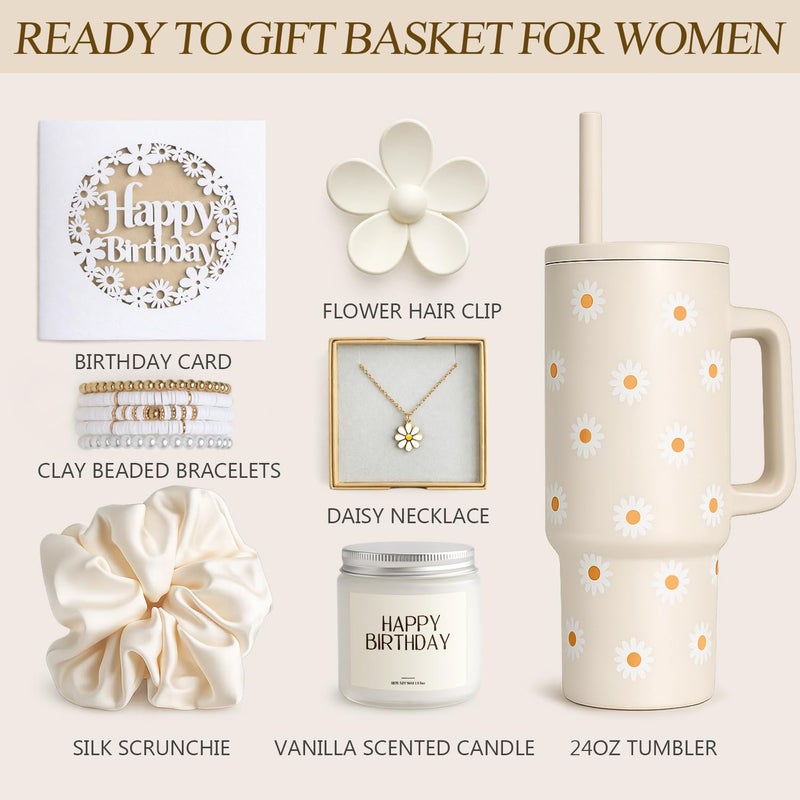 Mirasphere Birthday Gifts for Women Teen Girl - Cute Teen Girl Gifts with Daisy Tumbler - Happy Birthday Box for Women Her Sister Best Friend Daughter Female of All Ages (Daisy) - Image 2