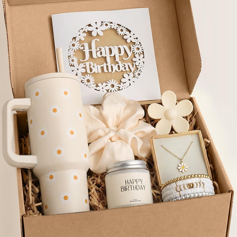 Mirasphere Birthday Gifts for Women Teen Girl - Cute Teen Girl Gifts with Daisy Tumbler - Happy Birthday Box for Women Her Sister Best Friend Daughter Female of All Ages (Daisy) - Image 1