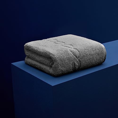 Calla Angel Superior 1000 Gram Grey Egyptian Cotton Oversize 63 x 31 Bath Towel, 1 Piece, Gray Towel Gray Chain - Image 2