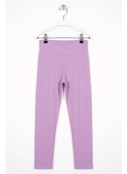 Zepkids Ribbed Lilac Color Girls Tights